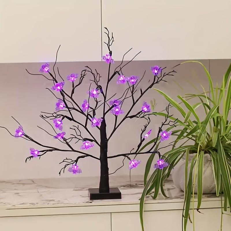 USB Simulated Tree Light Halloween Decoration Bat Light The Spider
