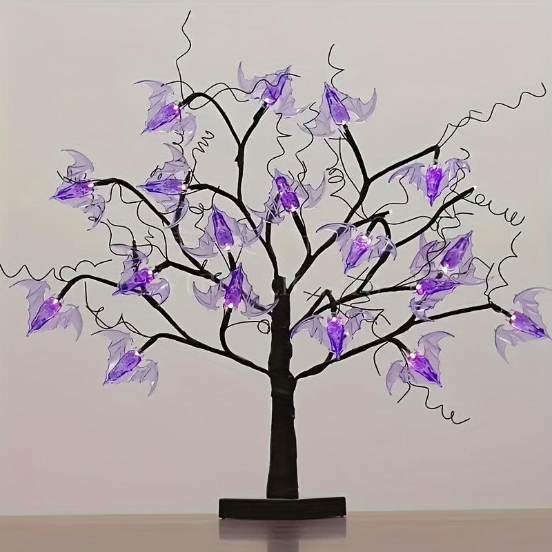 USB Simulated Tree Light Halloween Decoration Bat Light The Spider
