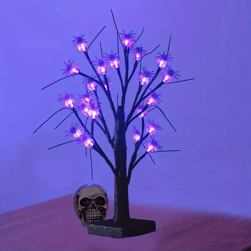 USB Simulated Tree Light Halloween Decoration Bat Light The Spider