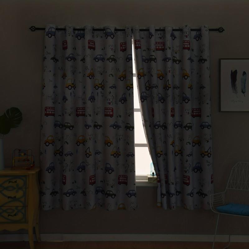 Car Printed Blackout Curtain for Kids Room