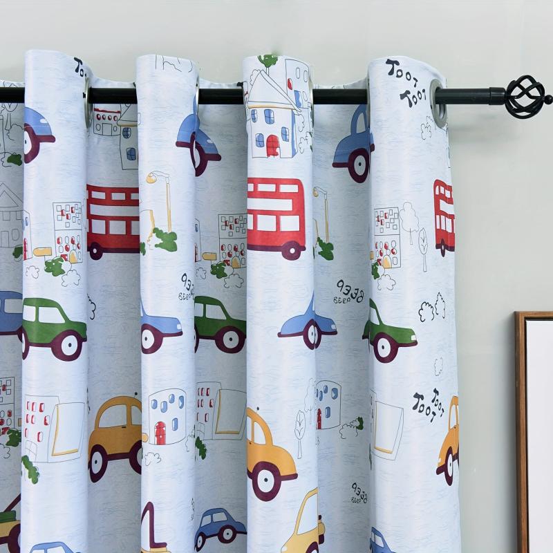 Car Printed Blackout Curtain for Kids Room