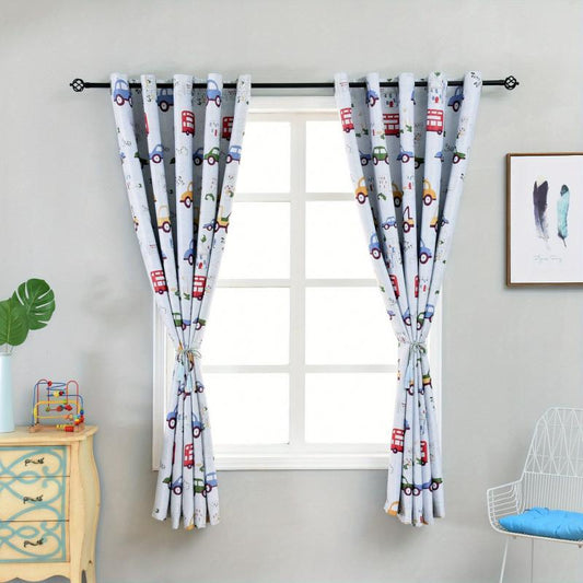 Car Printed Blackout Curtain for Kids Room