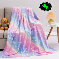Luminous Dinosaur Blanket for Boys Girls Soft Fleece Kids Christmas Birthday Gif