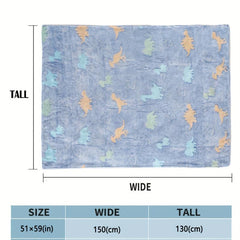 Luminous Dinosaur Blanket for Boys Girls Soft Fleece Kids Christmas Birthday Gif