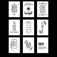 Life Quotes Stickers Set - Modern Typography Style, Waterproof, Removable