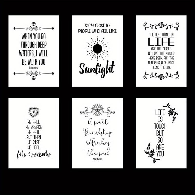 Life Quotes Stickers Set - Modern Typography Style, Waterproof, Removable