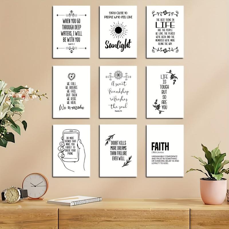 Life Quotes Stickers Set - Modern Typography Style, Waterproof, Removable
