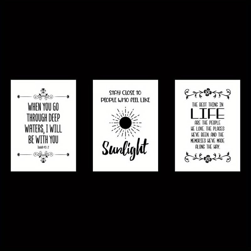 Life Quotes Stickers Set - Modern Typography Style, Waterproof, Removable