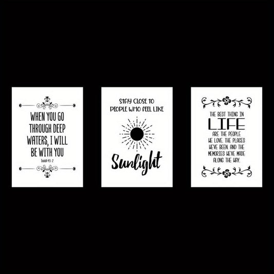 Life Quotes Stickers Set - Modern Typography Style, Waterproof, Removable