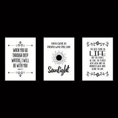Life Quotes Stickers Set - Modern Typography Style, Waterproof, Removable