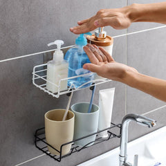 Adhesive Shower Caddy Basket Shelf for Bathroom Wall Storage