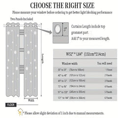 3 Layer Silvery Star Foil Printed Blackout Window Curtain