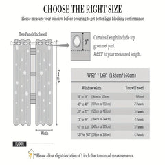 3 Layer Silvery Star Foil Printed Blackout Window Curtain