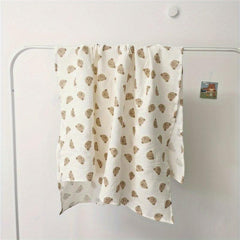 Soft & Cozy Bear Print Baby Blanket - Skin Friendly Bath Towel