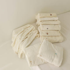 Bear Embroidered Baby Fleece Blanket Throw Quilt