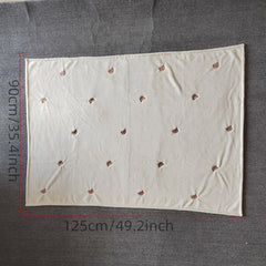 Bear Embroidered Baby Fleece Blanket Throw Quilt