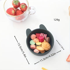 Baby Feeding Set Silicone Bib with Crumb Catcher Waterproof Buttoned Feeding Bib