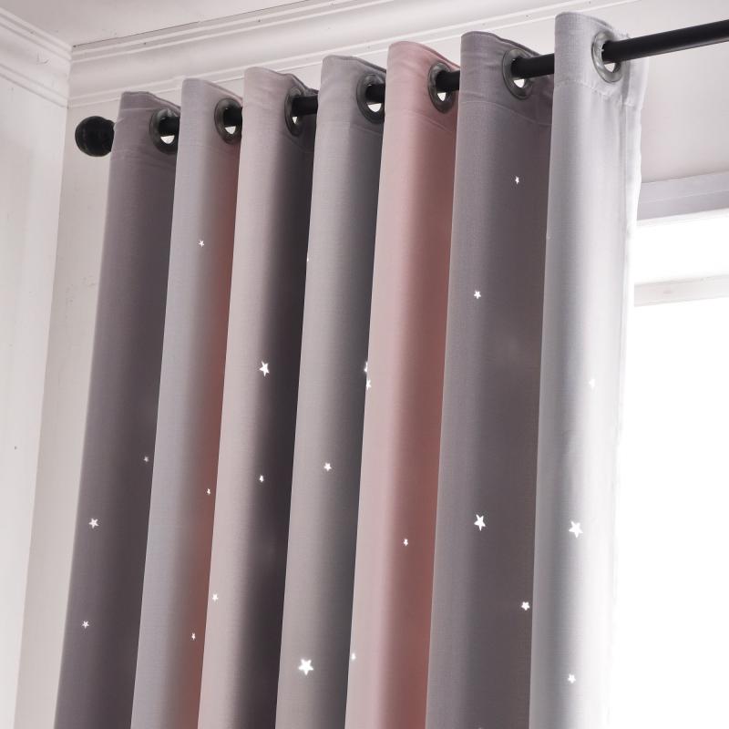 Children Kids Starry Sky Blackout Curtain with Grommet Top - Double Layer Tulle