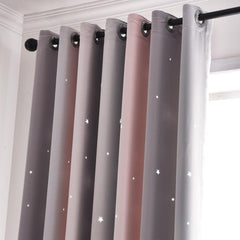 Children Kids Starry Sky Blackout Curtain with Grommet Top - Double Layer Tulle