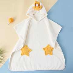Kids Hooded Bath Towel, Soft Coral Fleece, Fun Bath Time