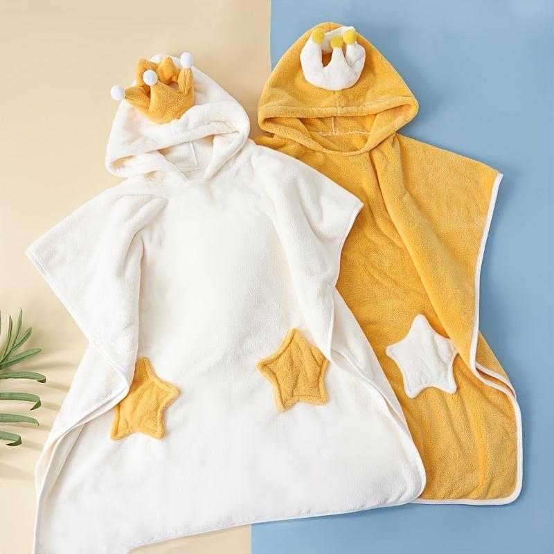 Kids Hooded Bath Towel, Soft Coral Fleece, Fun Bath Time