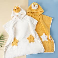 Kids Hooded Bath Towel, Soft Coral Fleece, Fun Bath Time