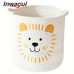 Kids Storage Basket Cotton Rope Woven Laundry Hamper Baby Nursery Lion