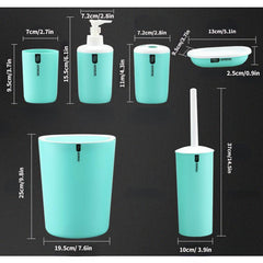 6-Piece Plastic Bathroom Accessory Set