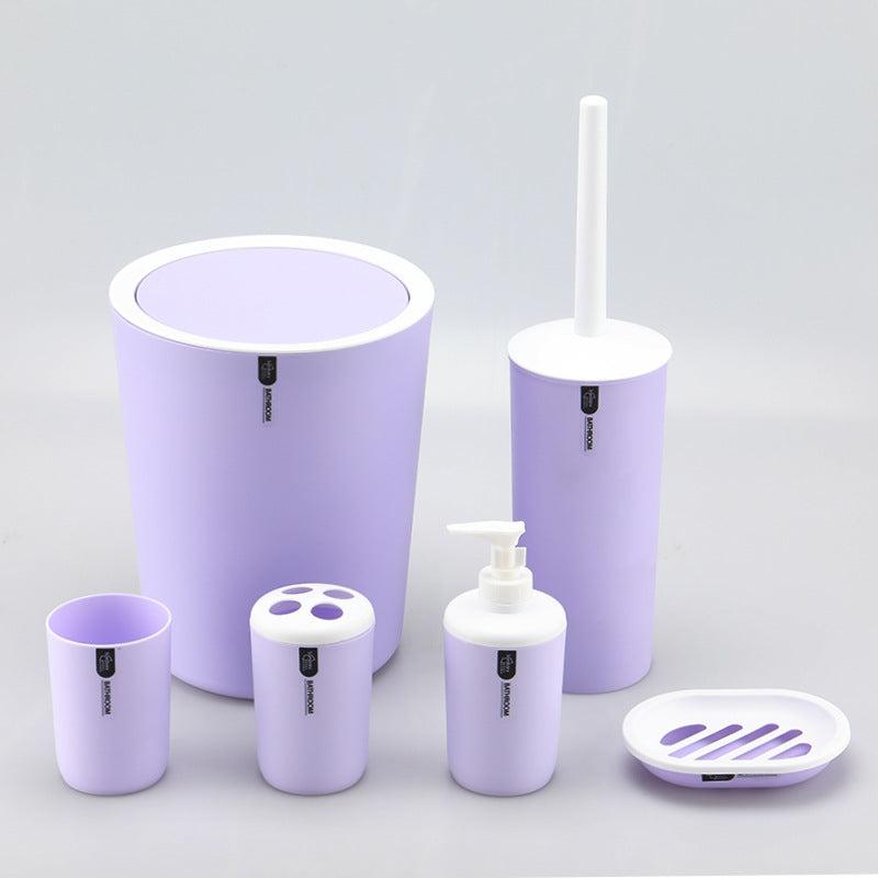 6-Piece Plastic Bathroom Accessory Set