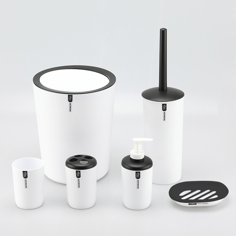 6-Piece Plastic Bathroom Accessory Set
