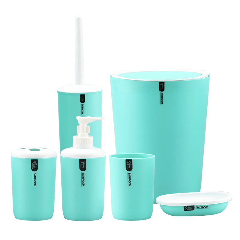 6-Piece Plastic Bathroom Accessory Set