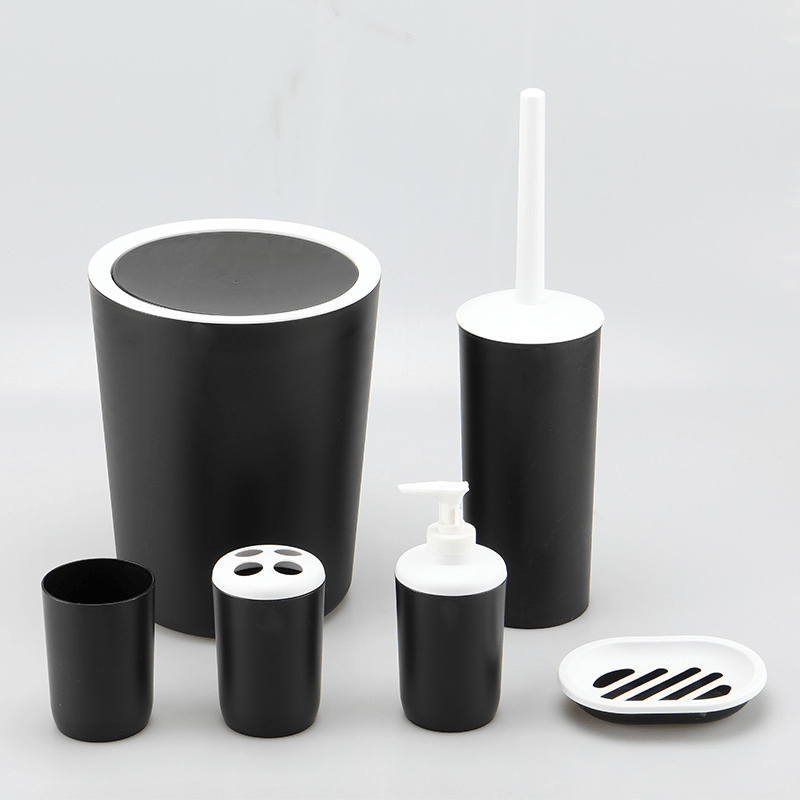 6-Piece Plastic Bathroom Accessory Set