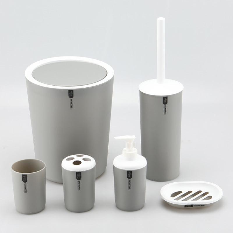 6-Piece Plastic Bathroom Accessory Set