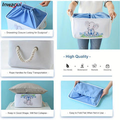 Large Storage Basket Baby Toy Basket Thickened Fabric Rectangle Storage Box