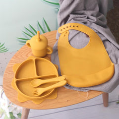 Waterproof Silicone Bib with Crumb Catcher for Baby Feeding