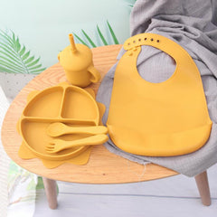 Waterproof Silicone Bib with Crumb Catcher for Baby Feeding