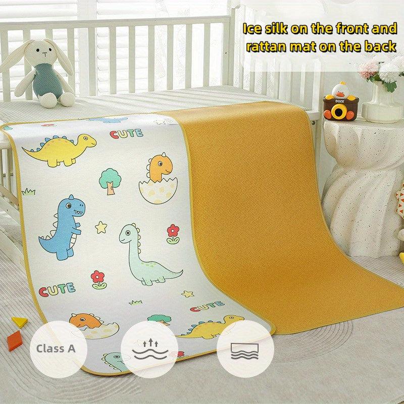 Cartoon Pattern Infant Child Summer Mat Ice Silk Rattan Mat