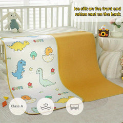 Cartoon Pattern Infant Child Summer Mat Ice Silk Rattan Mat