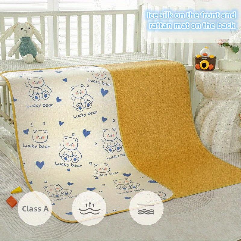 Cartoon Pattern Infant Child Summer Mat Ice Silk Rattan Mat