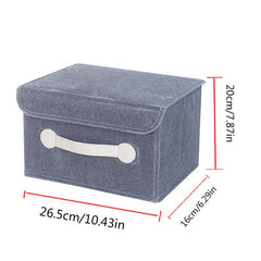 High Density Hemp Storage Box Double Door Lid Foldable for Clothes Organization