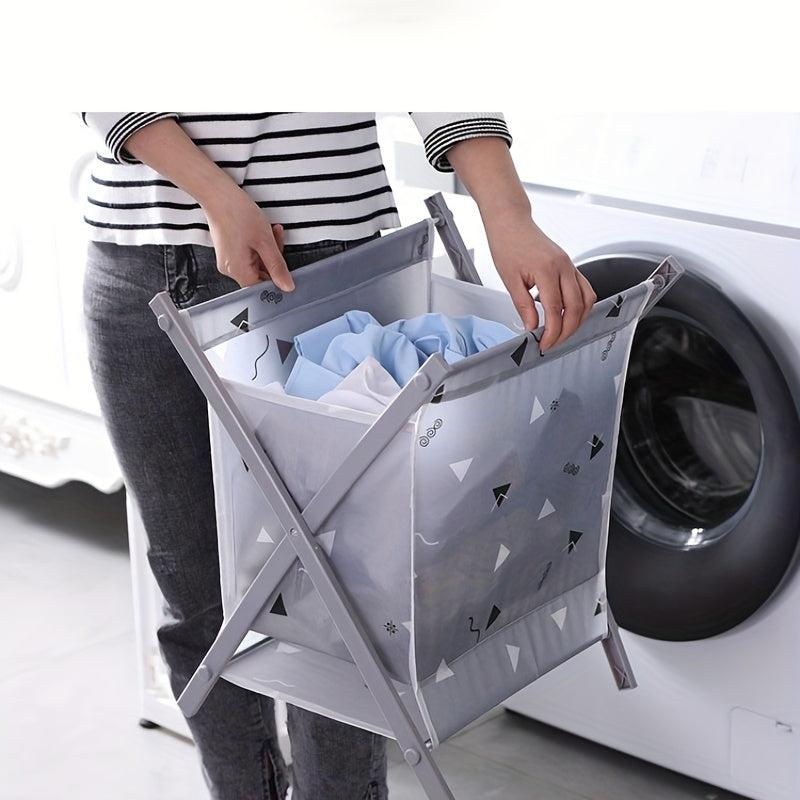 Large Capacity Laundry Hamper with Foldable Frame and Fabric Basket