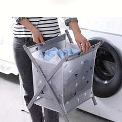 Large Capacity Laundry Hamper with Foldable Frame and Fabric Basket