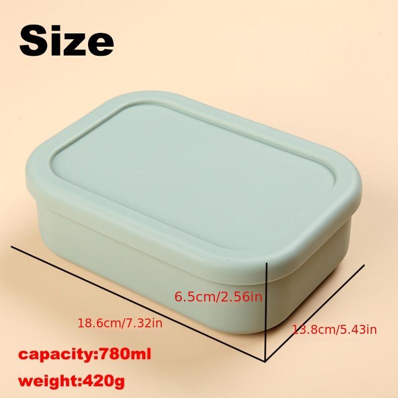 Silicone Kids Bento Lunch Box 3 Compartment Reusable Dividers Microwave