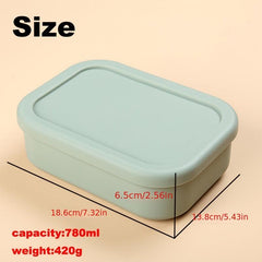 Silicone Kids Bento Lunch Box 3 Compartment Reusable Dividers Microwave