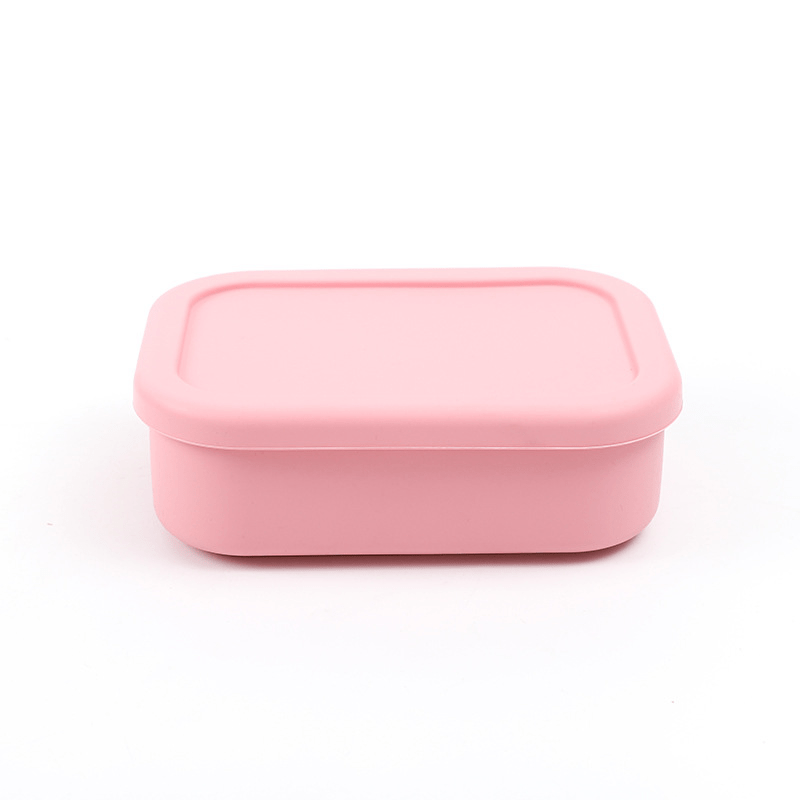 Silicone Kids Bento Lunch Box 3 Compartment Reusable Dividers Microwave