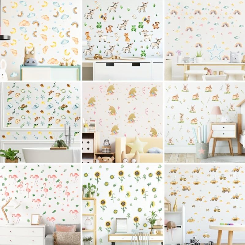 6pcs Wall Stickers Rainbow Clouds Stars Good Night Kindergarten Home Decor