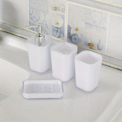 4pcs Bathroom Accessories Set Soap Dispenser Soap Dish Toothbrush Holder Cup Sty