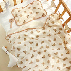 Baby Toddler Gauze Blanket Double Layer Cartoon Pattern Cover Quilt