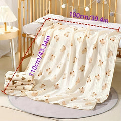 Baby Toddler Gauze Blanket Double Layer Cartoon Pattern Cover Quilt
