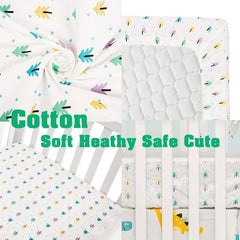 Green Dinosaur Children's Bed Fitted Sheet Soft Cotton